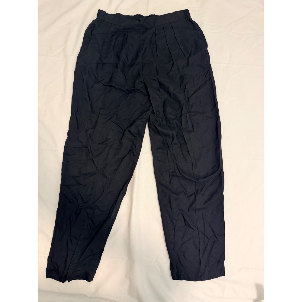 Fundamental Things Vintage Navy Blue Pleated Tapered Dress Pants Size 18 USA
